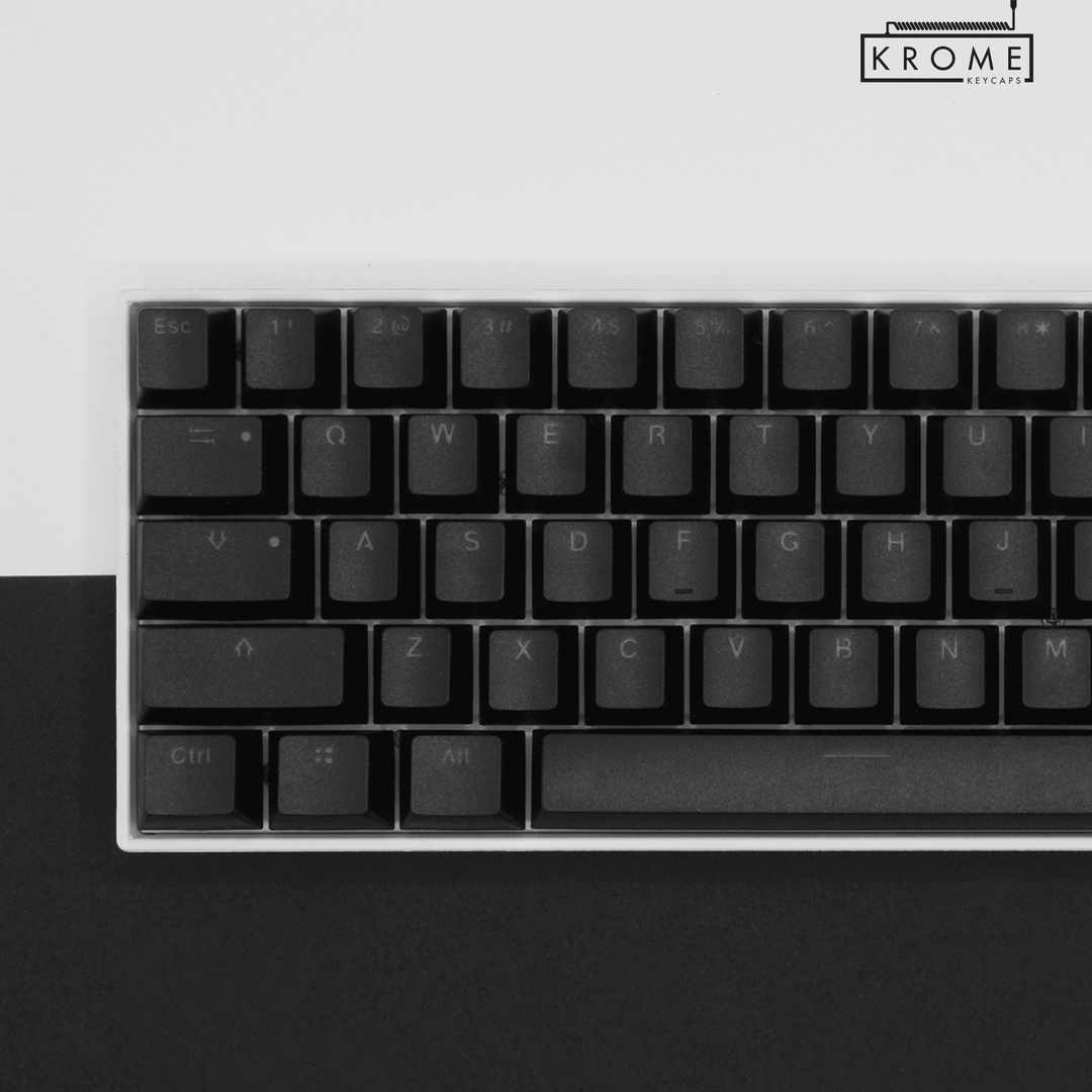 Black Korean Dual Language PBT Keycaps - 65/75% Krome Keycaps LTD korean