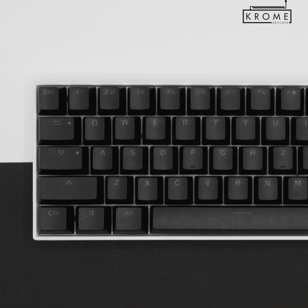 Black UK & Mac/Multimedia Dual Language PBT Keycaps - 65/75% Krome Keycaps LTD mac & multimedia