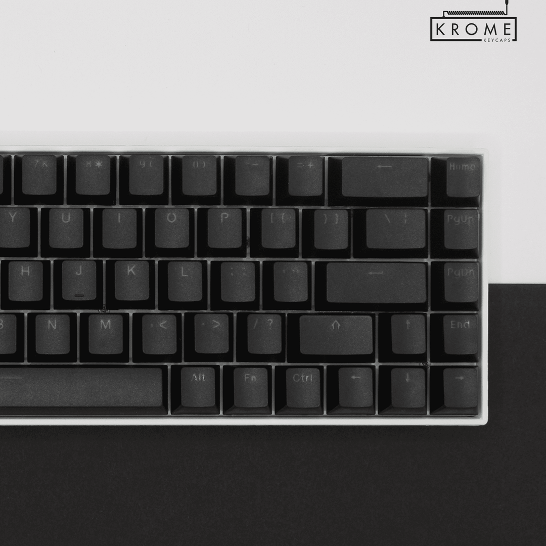 Black Italian (ISO-IT) Dual Language PBT Keycaps - 65/75% Krome Keycaps LTD italian