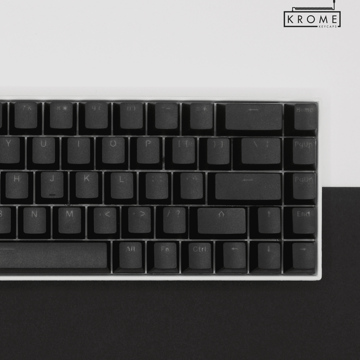 Black Danish (ISO-DK) Dual Language PBT Keycaps - 65/75% Krome Keycaps LTD danish