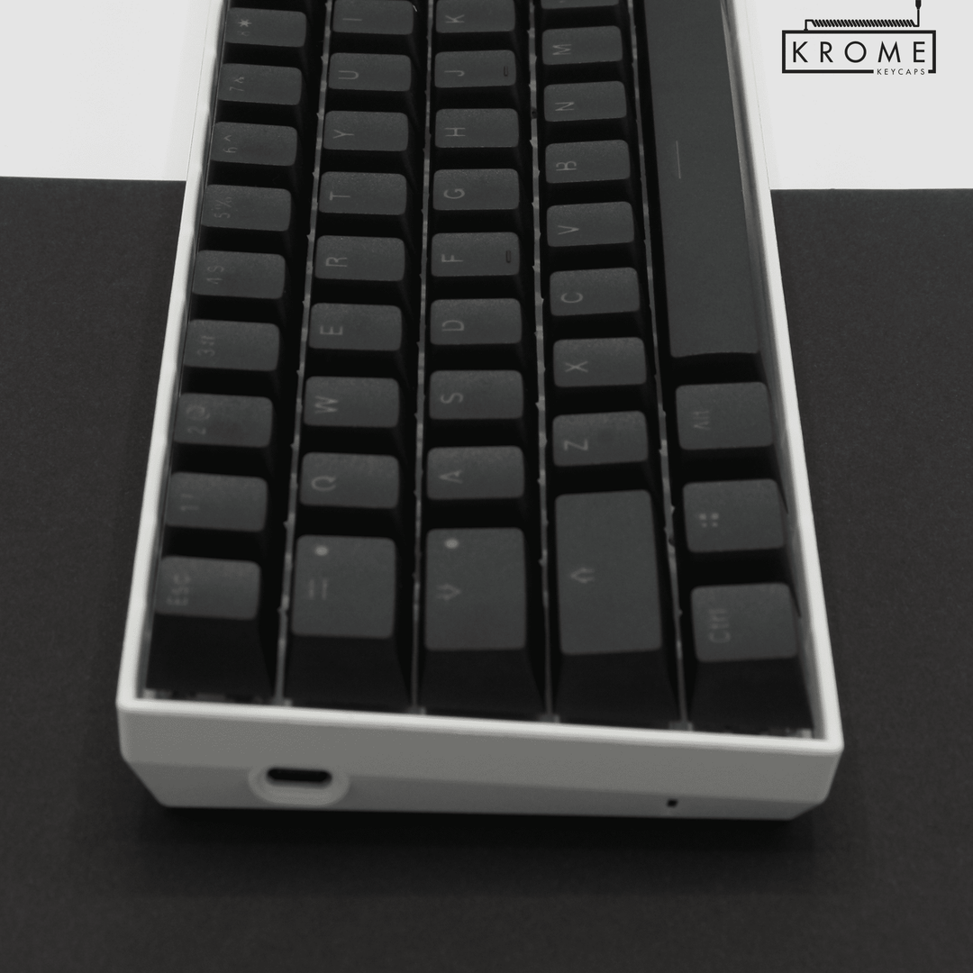 Black UK & Mac/Multimedia Dual Language PBT Keycaps - 65/75% Krome Keycaps LTD mac & multimedia