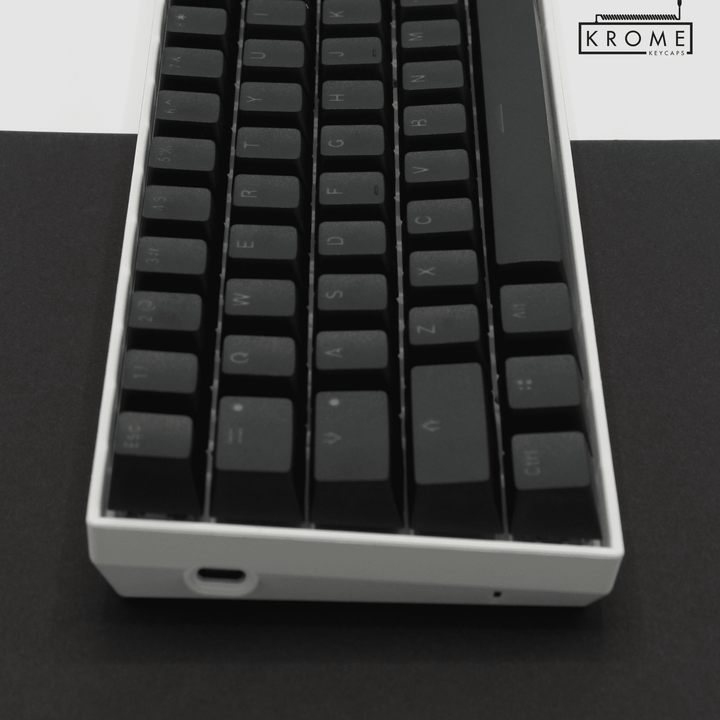 Black UK & Mac/Multimedia Dual Language PBT Keycaps - 65/75% Krome Keycaps LTD mac & multimedia