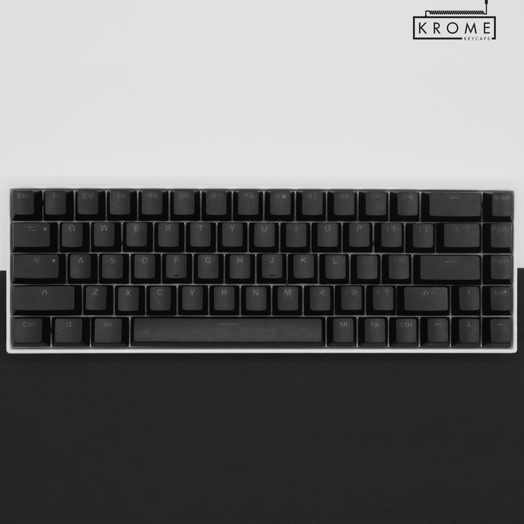 Black UK & Mac/Multimedia Dual Language PBT Keycaps - 65/75% Krome Keycaps LTD mac & multimedia