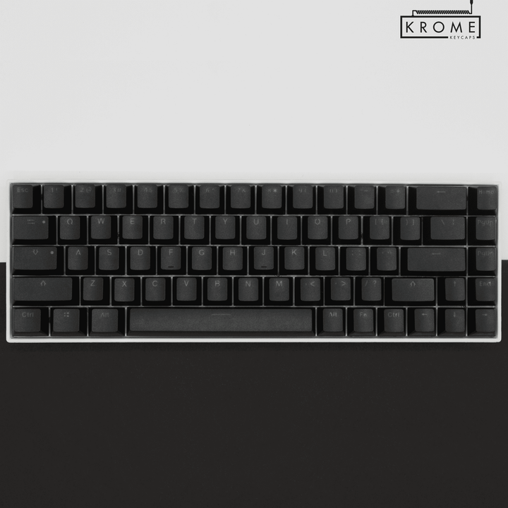 Black Danish (ISO-DK) Dual Language PBT Keycaps - 65/75% Krome Keycaps LTD danish