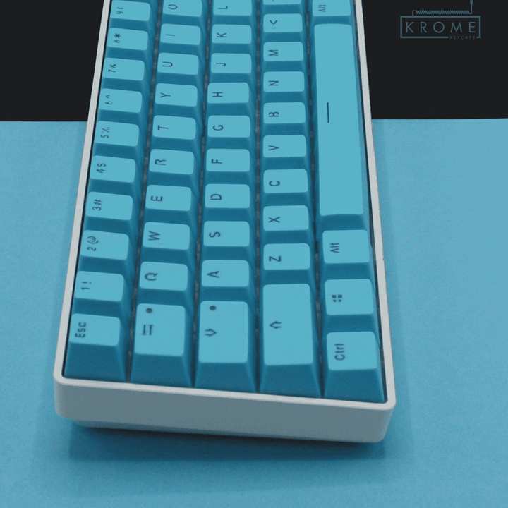 Blue German (ISO-DE) Dual Language PBT Keycaps - 65/75% Krome Keycaps LTD german