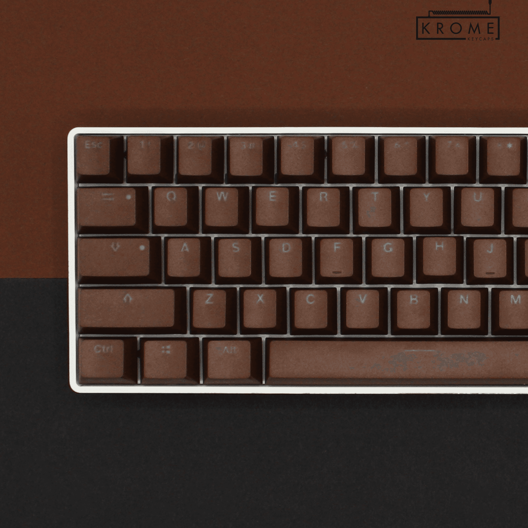 Brown German (ISO-DE) Dual Language PBT Keycaps - 65/75% Krome Keycaps LTD german