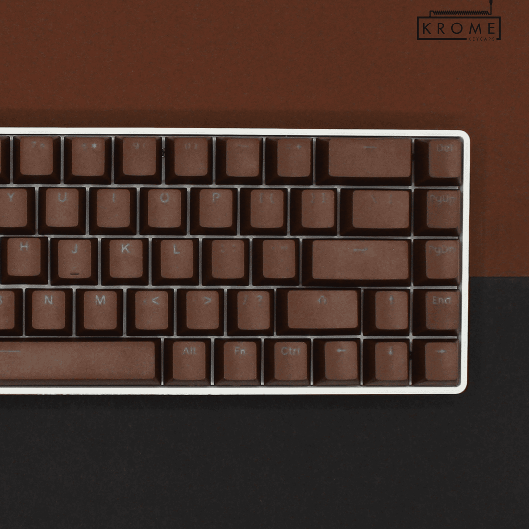 Brown PBT Swiss Keycaps - ISO-CH - 65/75% Sizes - Dual Language Keycaps - kromekeycaps