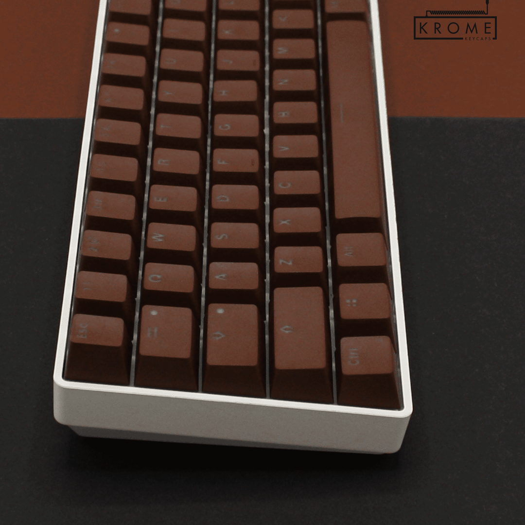 Brown PBT Swiss Keycaps - ISO-CH - 65/75% Sizes - Dual Language Keycaps - kromekeycaps