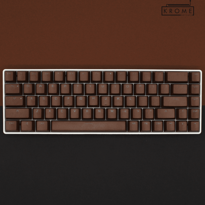 Brown PBT Swiss Keycaps - ISO-CH - 65/75% Sizes - Dual Language Keycaps - kromekeycaps