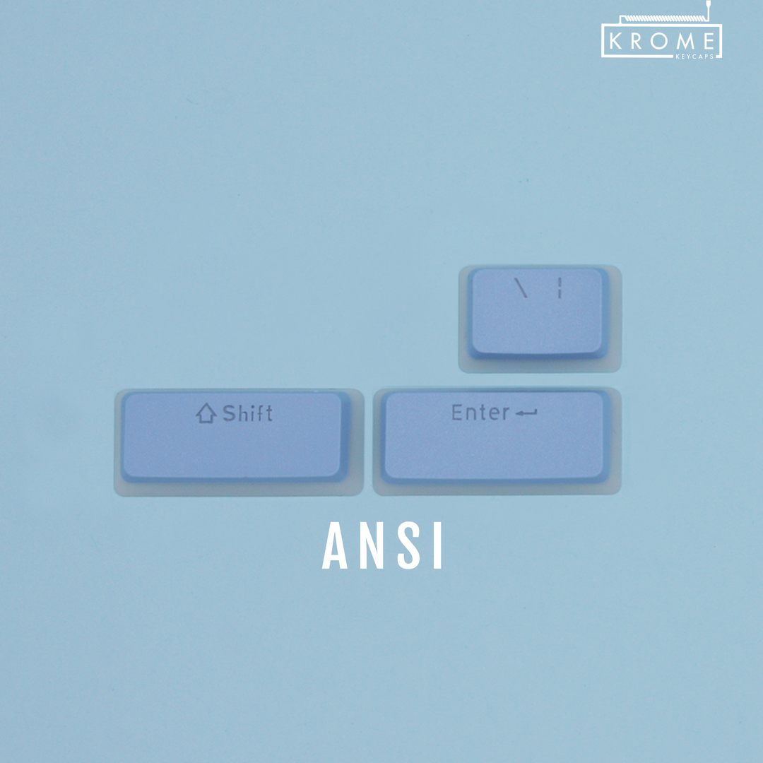 ANSI/ISO - Pudding Conversion Kit - Light Blue Krome Keycaps LTD Conversion Kit