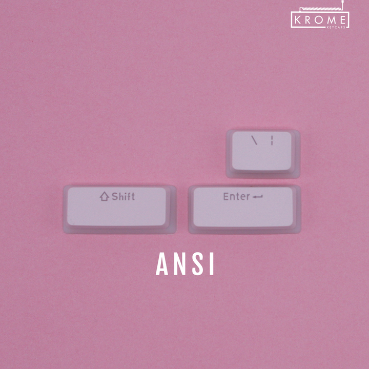 ANSI/ISO - Pudding Conversion Kit - Light Pink Krome Keycaps LTD Conversion Kit