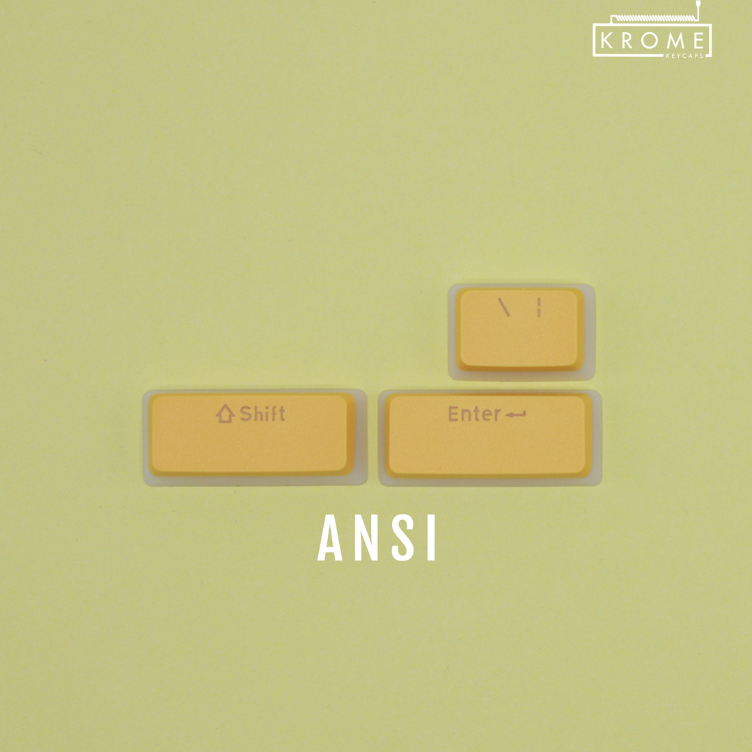 ANSI/ISO - Pudding Conversion Kit - Light Yellow Krome Keycaps LTD Conversion Kit