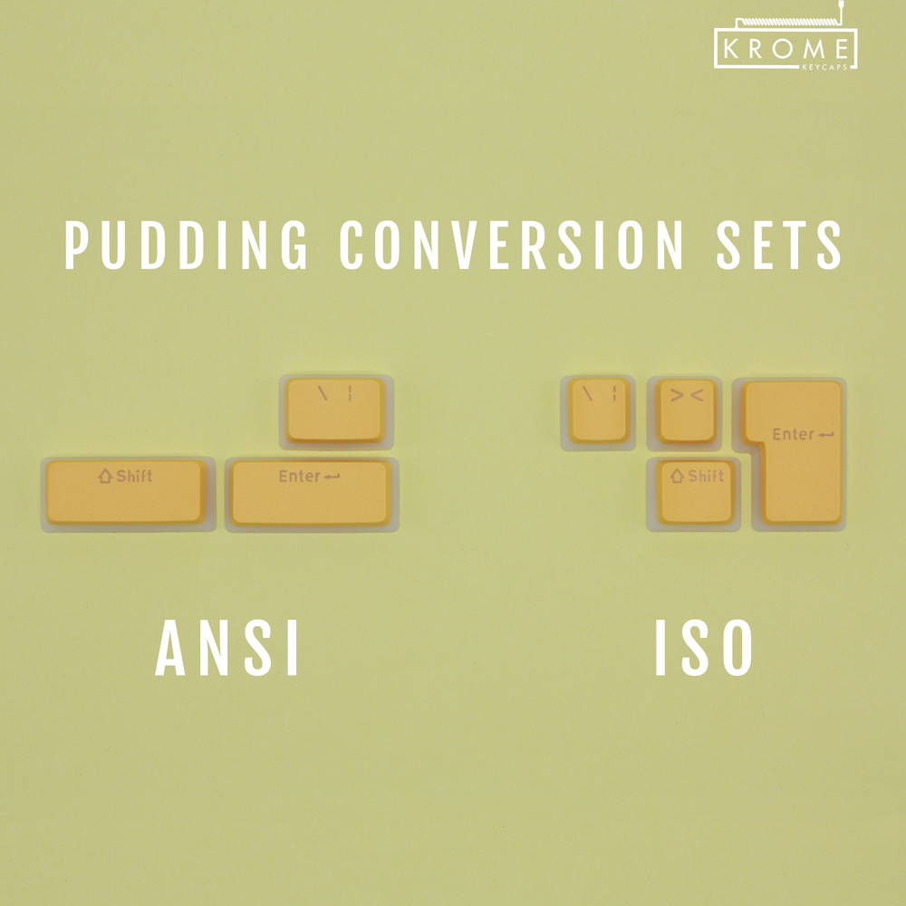 ANSI/ISO - Pudding Conversion Kit - Light Yellow Krome Keycaps LTD Conversion Kit