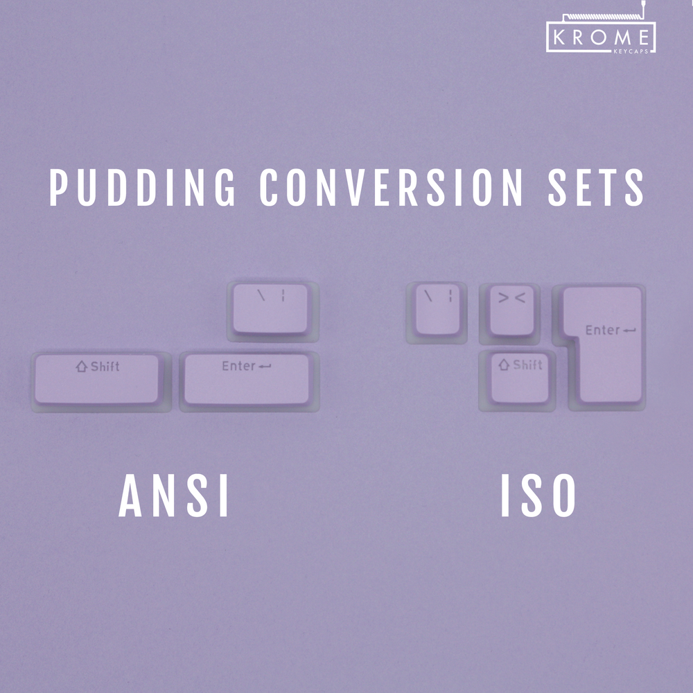 ANSI/ISO - Pudding Conversion Kit - Lilac Krome Keycaps LTD Conversion Kit