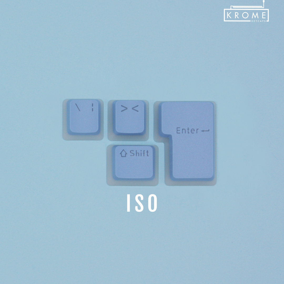 ANSI/ISO - Pudding Conversion Kit - Light Blue Krome Keycaps LTD Conversion Kit