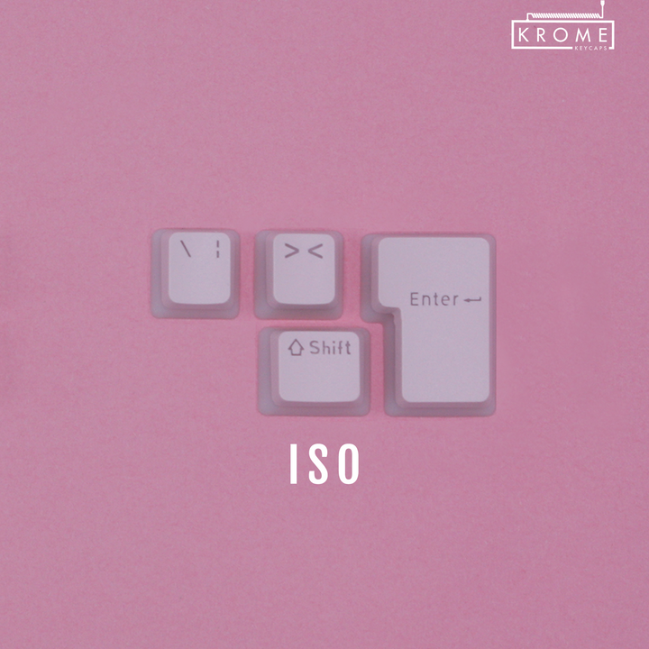 ANSI/ISO - Pudding Conversion Kit - Light Pink Krome Keycaps LTD Conversion Kit