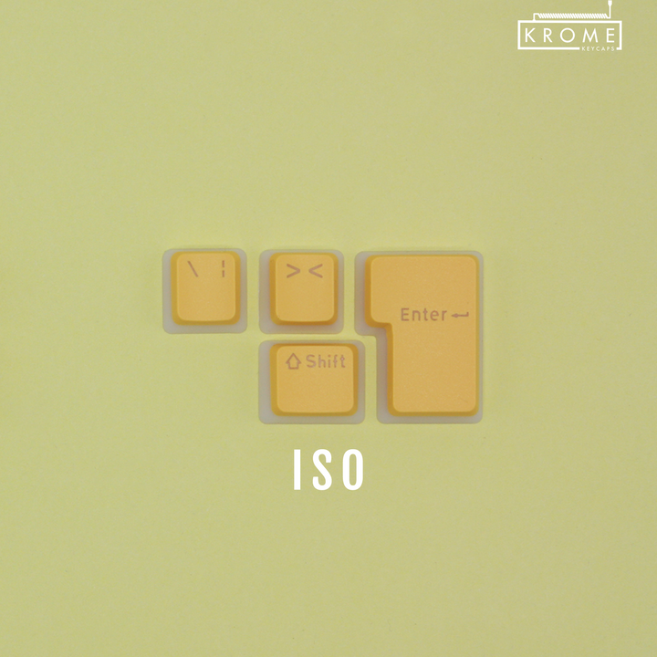 ANSI/ISO - Pudding Conversion Kit - Light Yellow Krome Keycaps LTD Conversion Kit