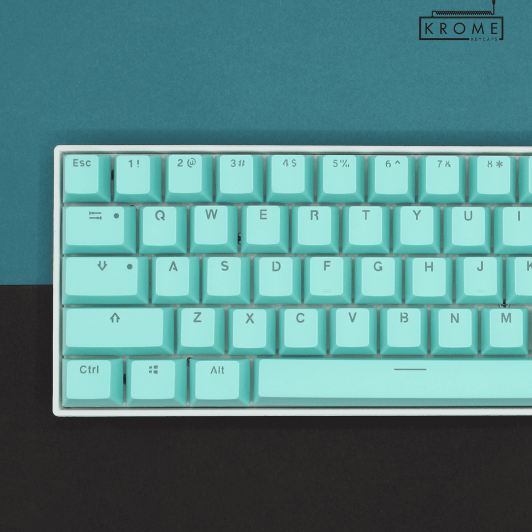 Cyan UK & Mac/Multimedia Dual Language PBT Keycaps - 65/75% Krome Keycaps LTD mac & multimedia