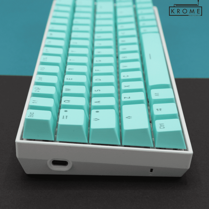 Cyan PBT Swiss Keycaps - ISO-CH - 65/75% Sizes - Dual Language Keycaps - kromekeycaps