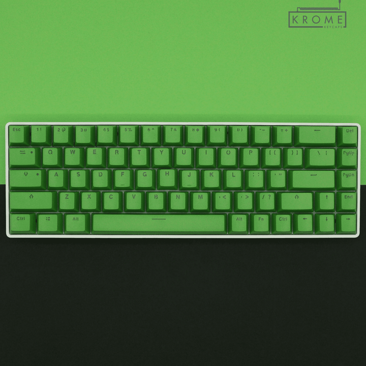 Green German (ISO-DE) Dual Language PBT Keycaps - 65/75% Krome Keycaps LTD german