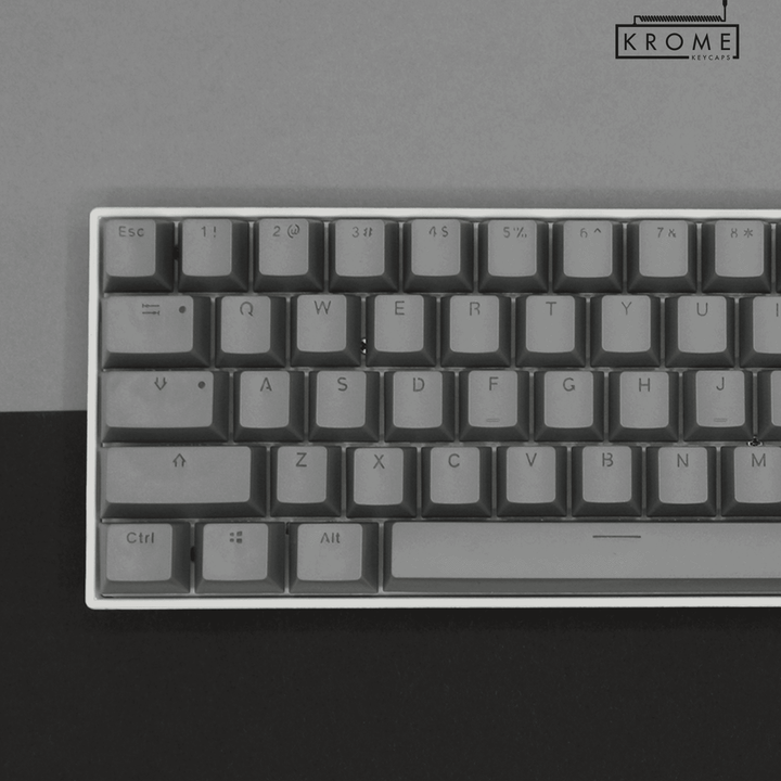 Grey Swedish (ISO-SE) Dual Language PBT Keycaps - 65/75% Krome Keycaps LTD swedish