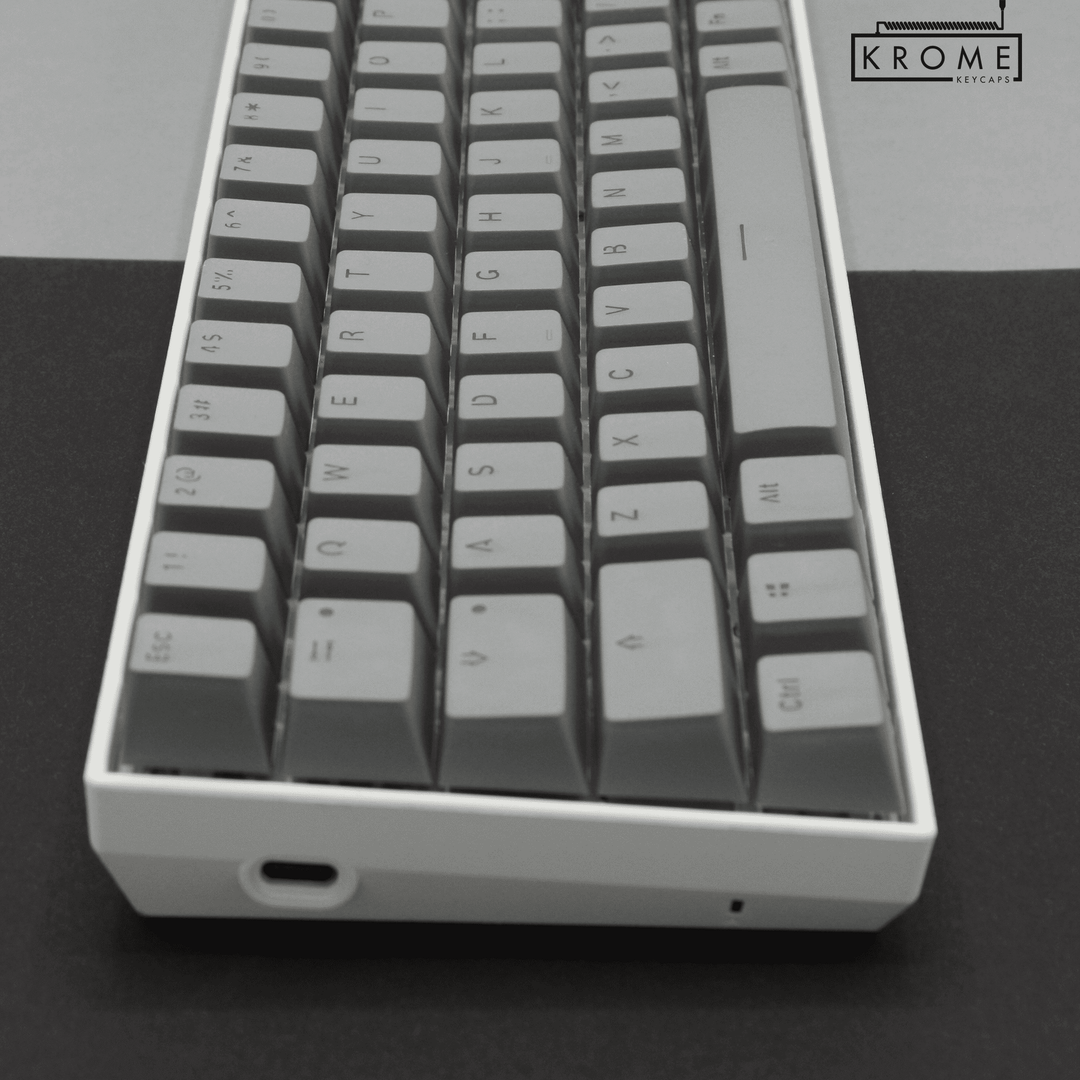 Grey Swedish (ISO-SE) Dual Language PBT Keycaps - 65/75% Krome Keycaps LTD swedish