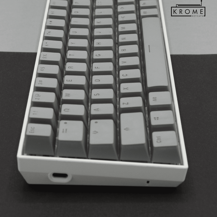 Grey Keychron (Layout) Dual Language PBT Keycaps - 65/75% Krome Keycaps LTD mac & multimedia