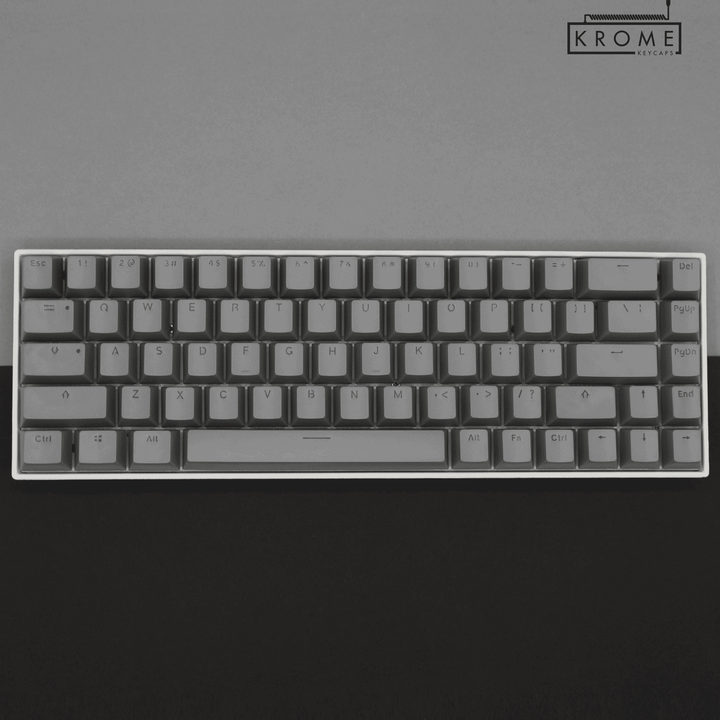 Grey PBT Spanish Keycaps - ISO-ES - 65/75% Sizes - Dual Language Keycaps - kromekeycaps