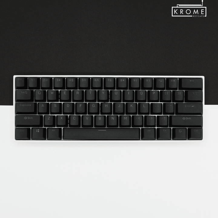 Black Frosty Japanese Dual Language PBT Keycaps Krome Keycaps LTD 