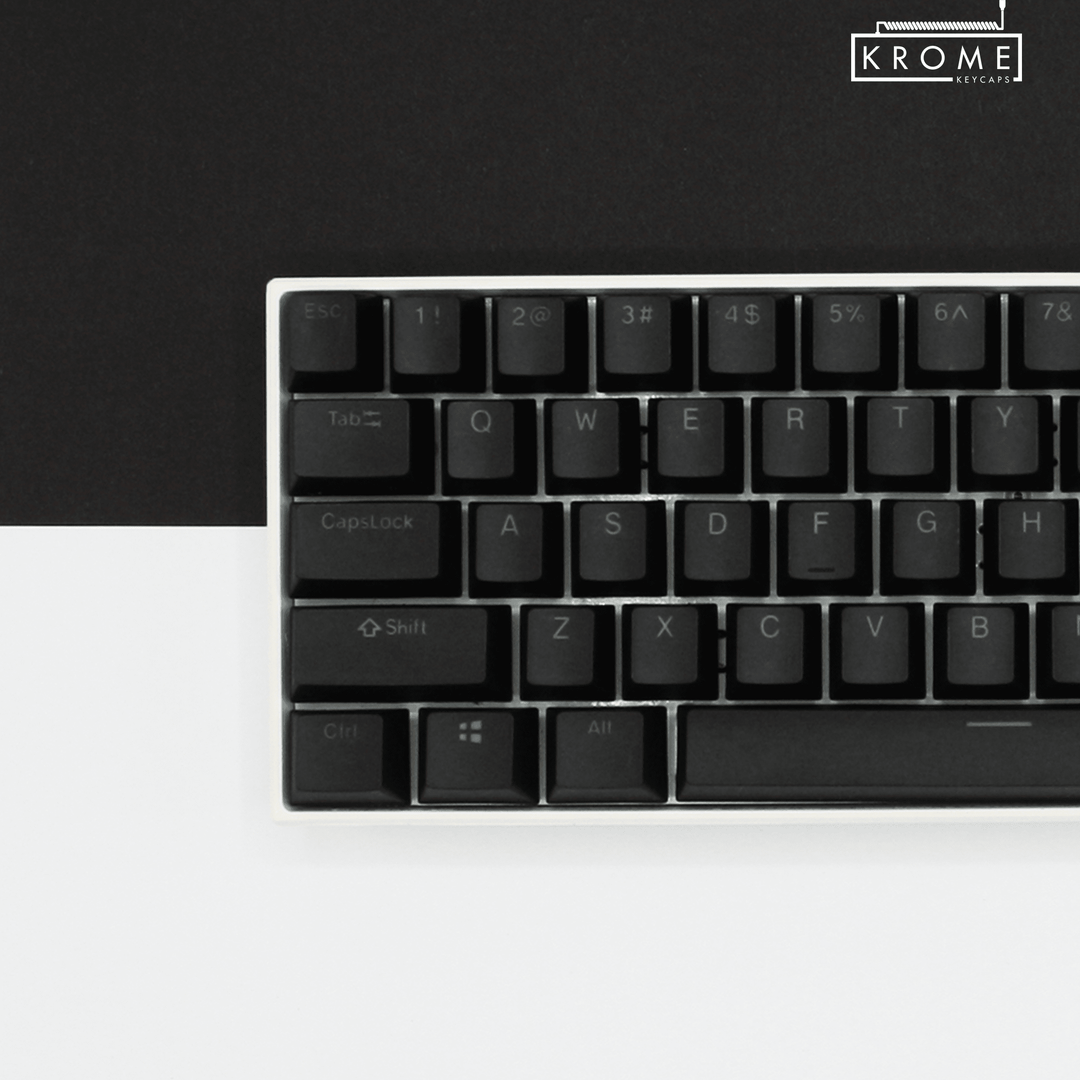 Black Frosty UK & Japanese Dual Language PBT Keycaps Krome Keycaps LTD 