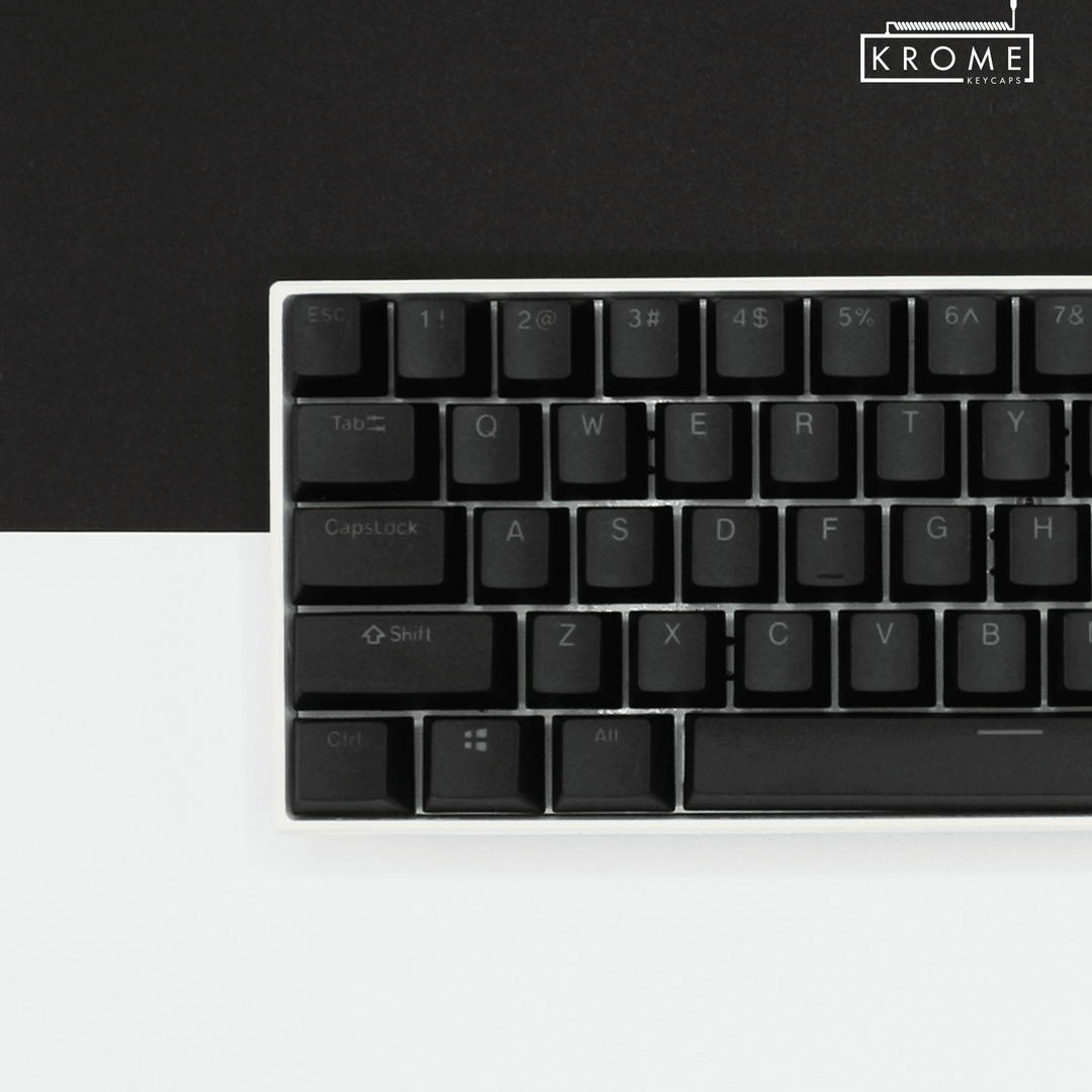 Black German (ISO-DE) Dual Language PBT Keycaps Krome Keycaps LTD german