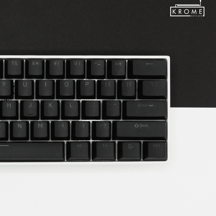 US Black PBT Keychron (Layout) Keycaps - 100% Size - Dual Language Keycaps - kromekeycaps