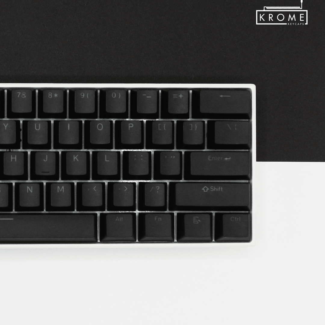 Black German (ISO-DE) Dual Language PBT Keycaps Krome Keycaps LTD german