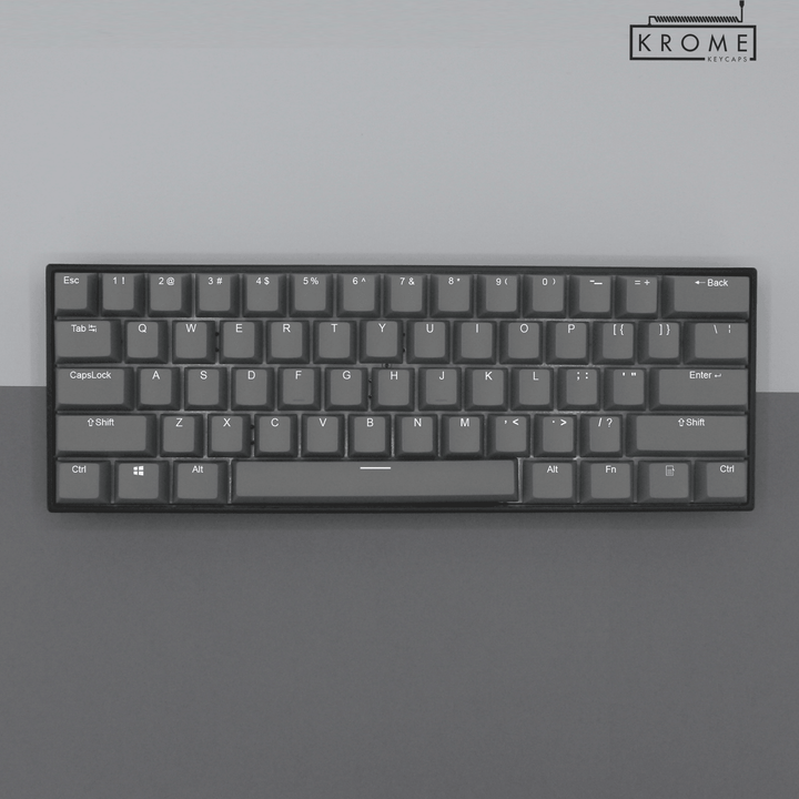 Grey PBT Swedish Keycaps - ISO-SE - 100% Size - Dual Language Keycaps - kromekeycaps