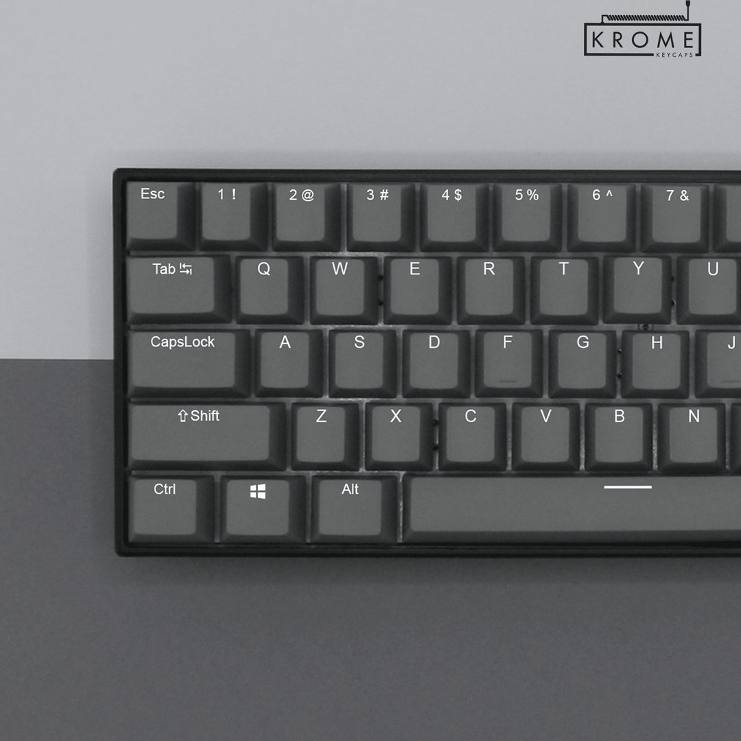 Grey UK & Mac/Multimedia Dual Language PBT Keycaps Krome Keycaps LTD mac & multimedia