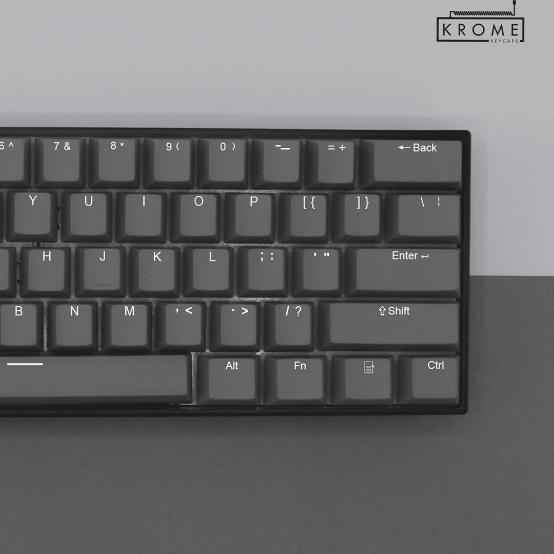 Grey Portuguese (ISO-PT) Dual Language PBT Keycaps Krome Keycaps LTD portuguese