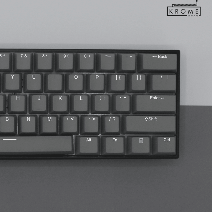 Grey French (ISO-FR) Dual Language PBT Keycaps Krome Keycaps LTD french