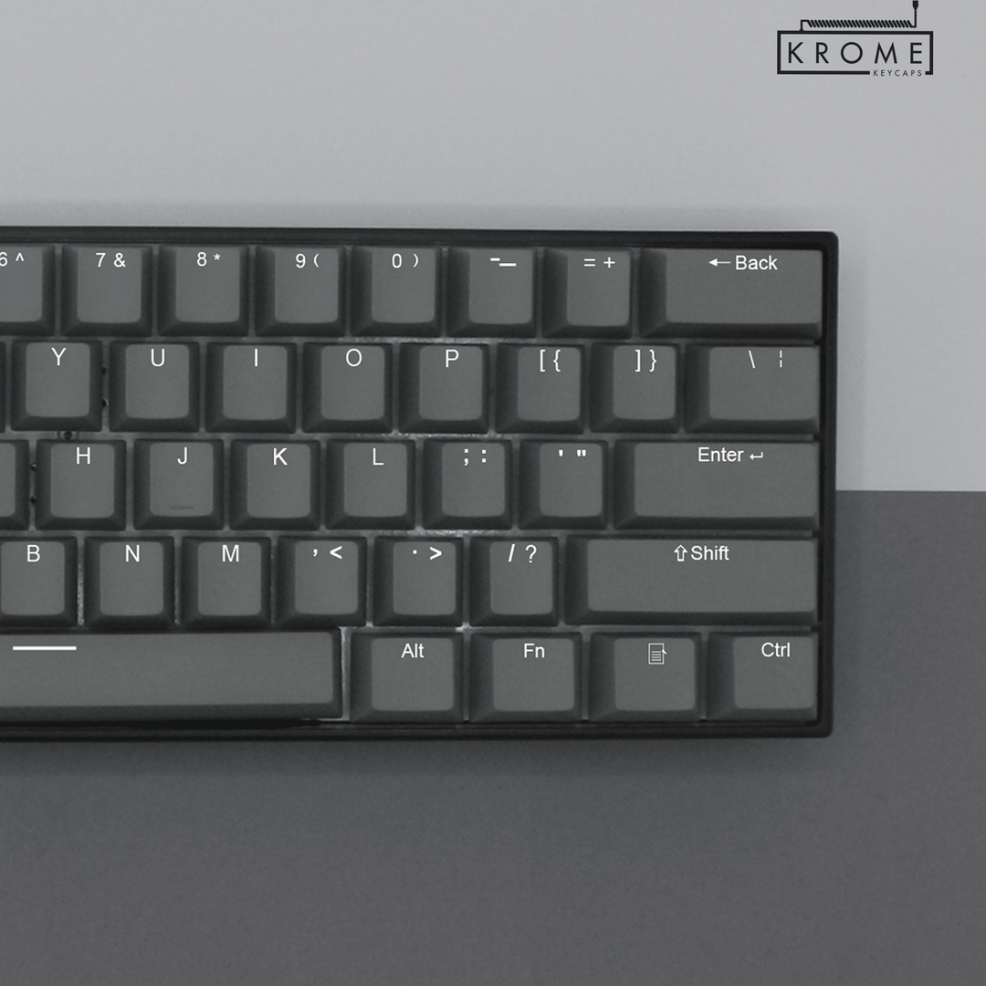 Grey UK & Mac/Multimedia Dual Language PBT Keycaps Krome Keycaps LTD mac & multimedia