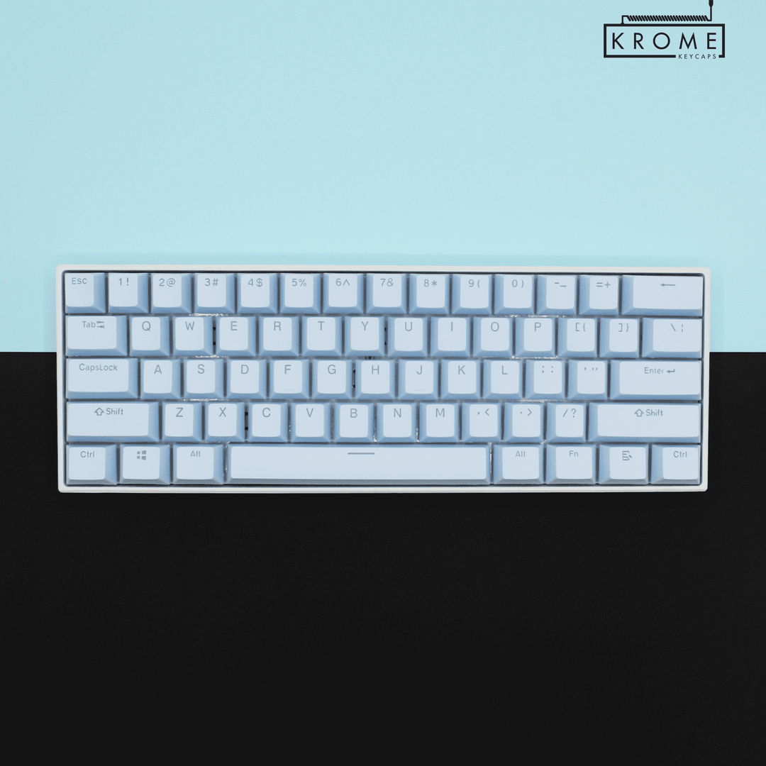 Light Blue German (ISO-DE) Dual Language PBT Keycaps Krome Keycaps LTD german