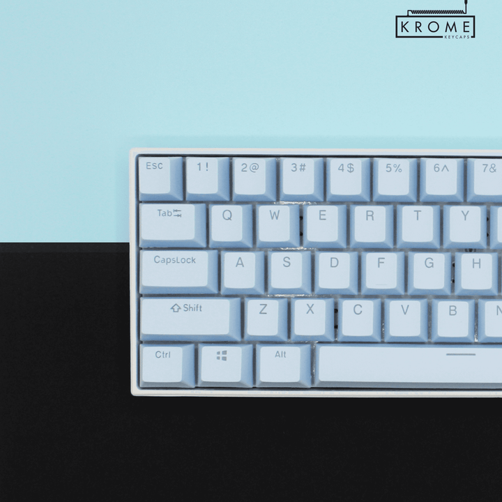 Light Blue German (ISO-DE) Dual Language PBT Keycaps Krome Keycaps LTD german