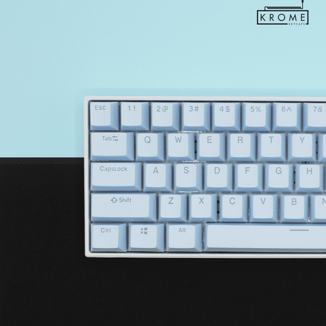 Light Blue Portuguese (ISO-PT) Dual Language PBT Keycaps Krome Keycaps LTD portuguese