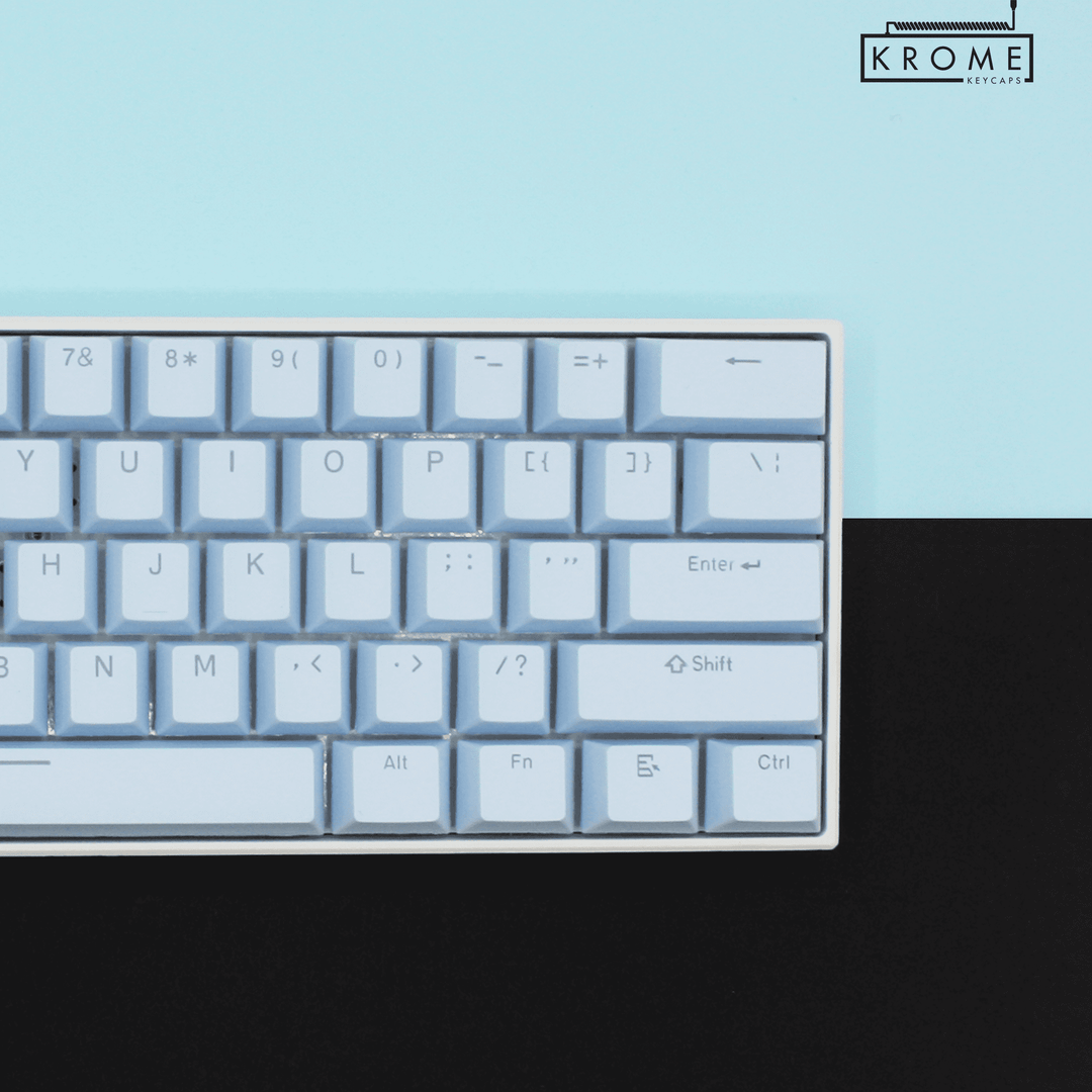 Light Blue Korean Dual Language PBT Keycaps Krome Keycaps LTD korean