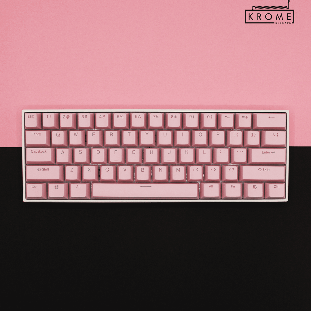 Light Pink Mac & Multimedia Dual Language PBT Keycaps Krome Keycaps LTD mac & multimedia