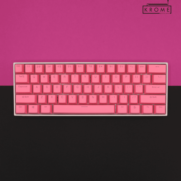 Pink German (ISO-DE) Dual Language PBT Keycaps Krome Keycaps LTD german