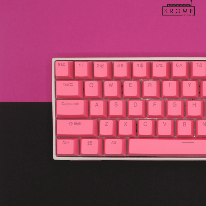 Pink German (ISO-DE) Dual Language PBT Keycaps Krome Keycaps LTD german