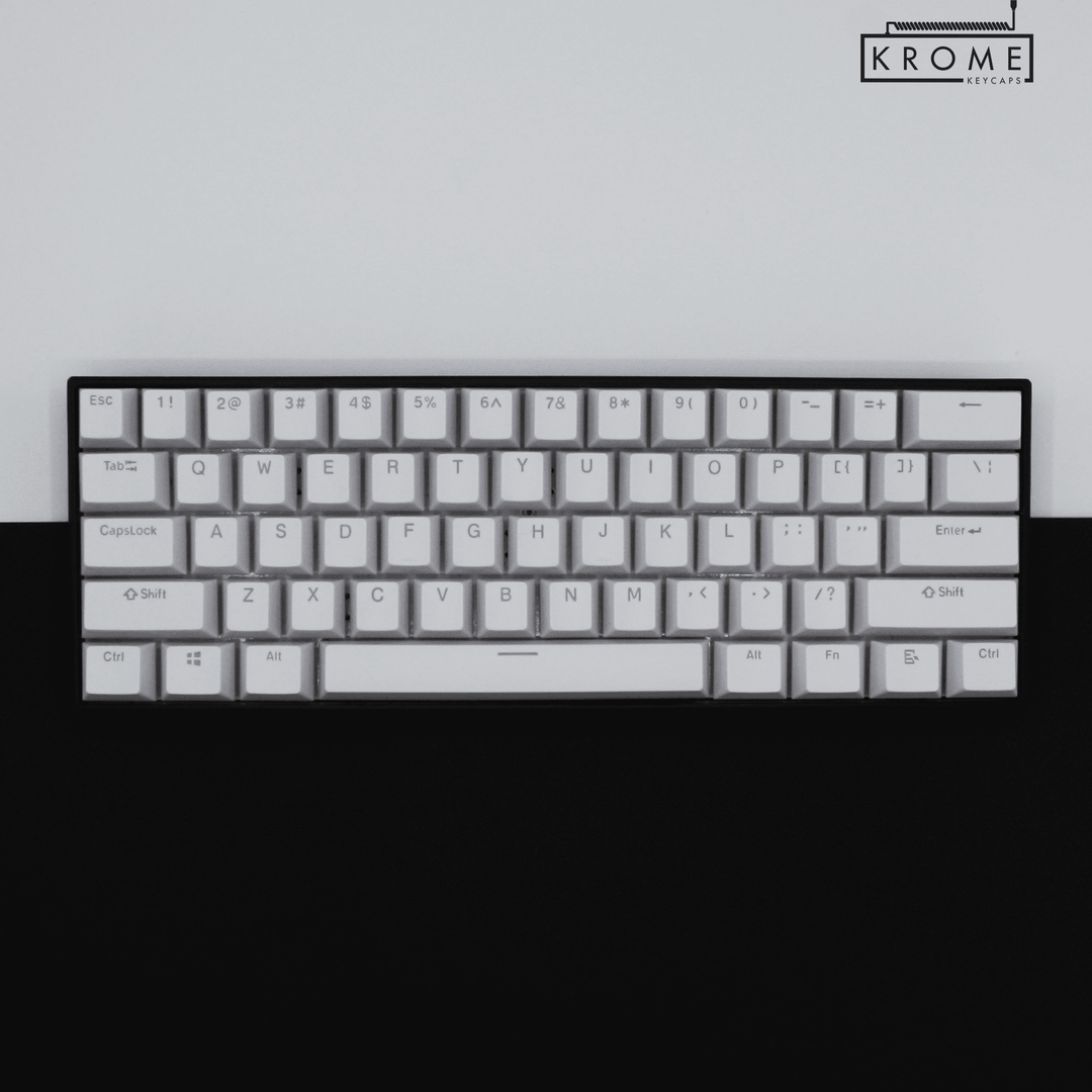 White Rainbow Japanese Dual Language PBT Keycaps Krome Keycaps LTD 