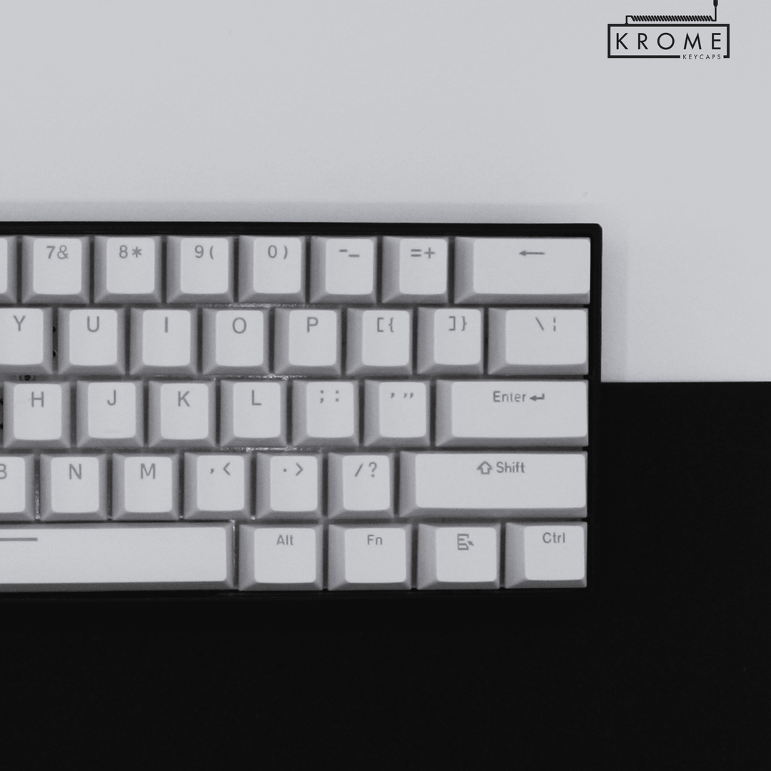 White Keychron (Layout) Dual Language PBT Keycaps Krome Keycaps LTD mac & multimedia