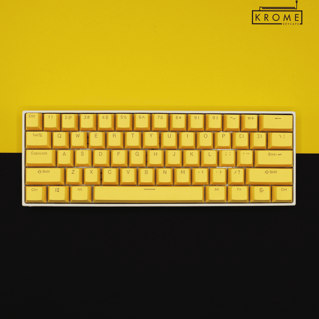 Yellow Swedish (ISO-SE) Dual Language PBT Keycaps Krome Keycaps LTD swedish