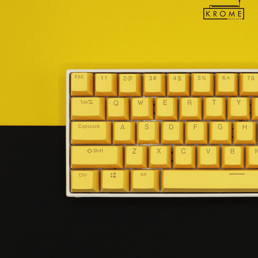 Yellow UK & Mac/Multimedia Dual Language PBT Keycaps Krome Keycaps LTD mac & multimedia