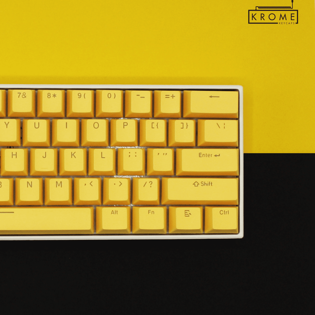 Yellow Swedish (ISO-SE) Dual Language PBT Keycaps Krome Keycaps LTD swedish